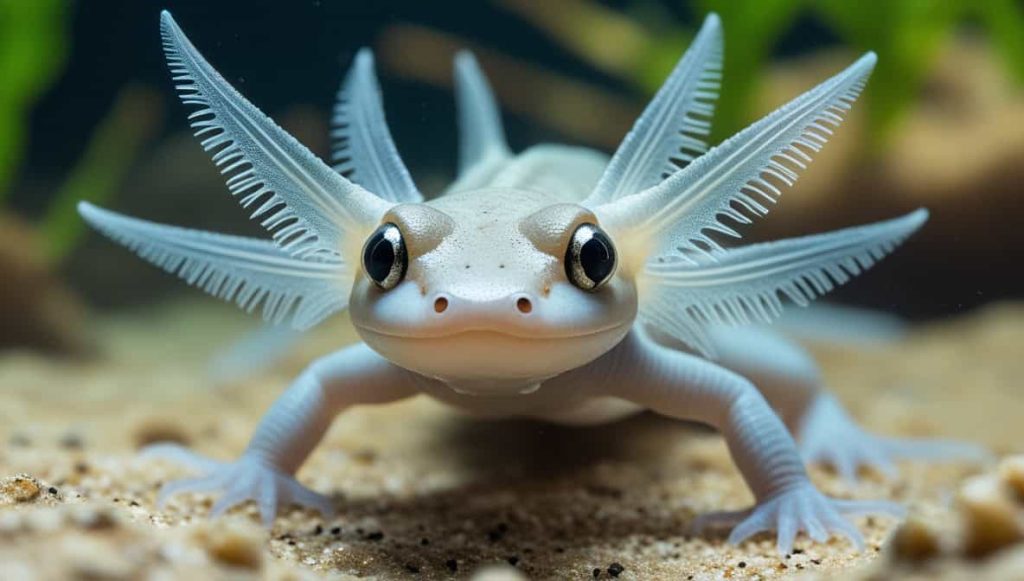 An Axolotl Captured In An Aquarium Setting