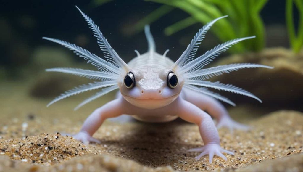 Axolotl In A Cozy Aquarium Environment